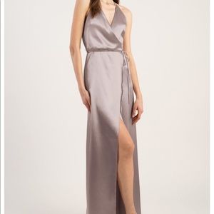 Jenny Yoo Lana satin back crepe in Quart size 8